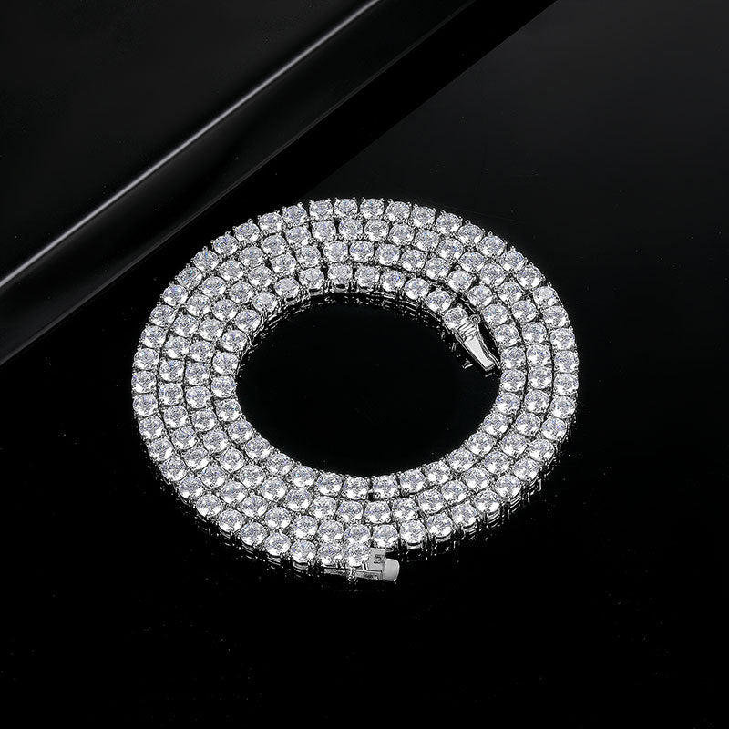 Classic 18K Gold Plated 4-Prong Zircon Tennis Necklace (2mm, 3mm, 4mm, 5mm, 6mm)