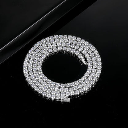Classic 18K Gold Plated 4-Prong Zircon Tennis Necklace (2mm, 3mm, 4mm, 5mm, 6mm)