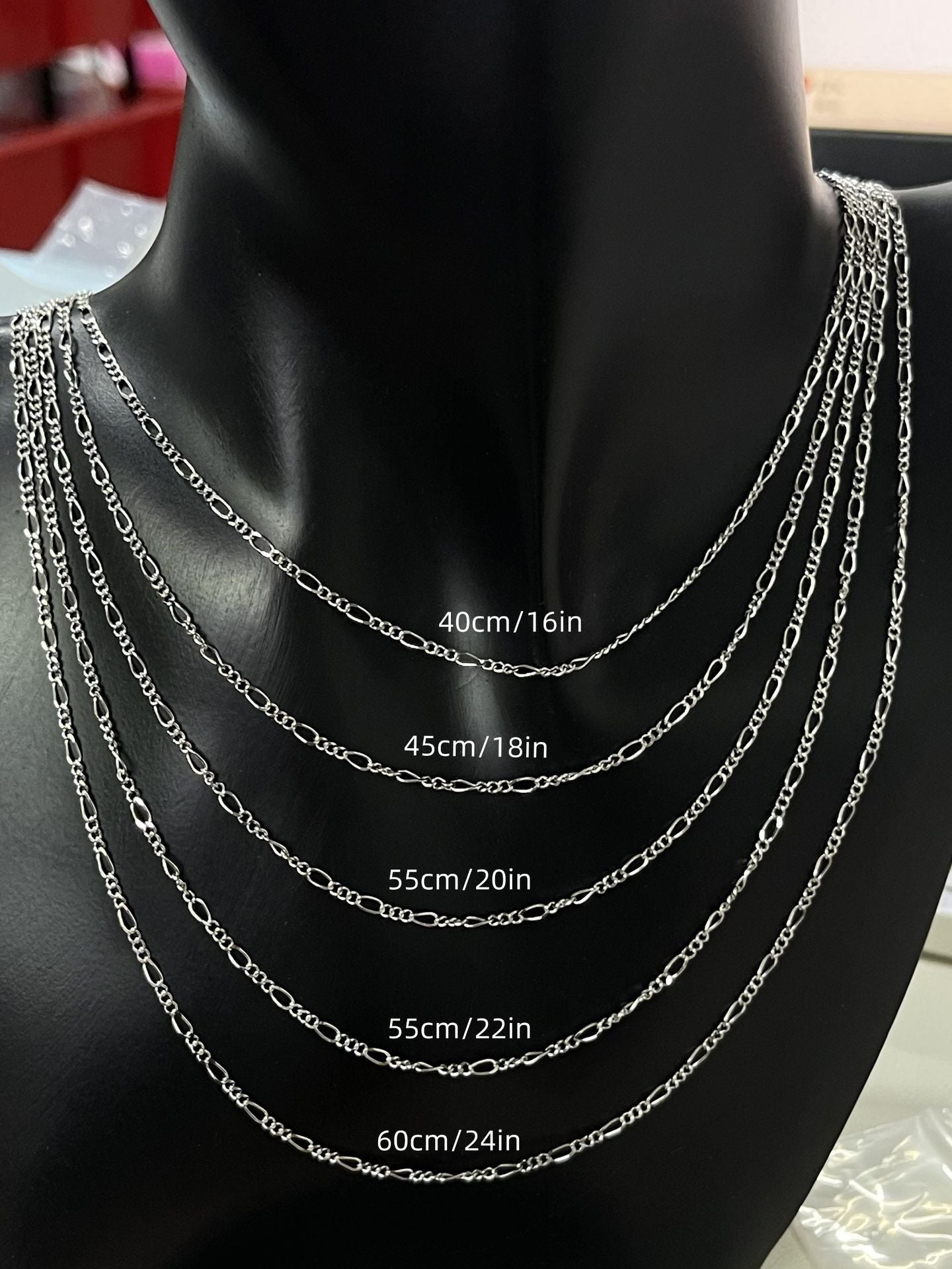 S925 Sterling Silver Chain Necklace Bare Chain Stacking Pendant Matching Men's Women's