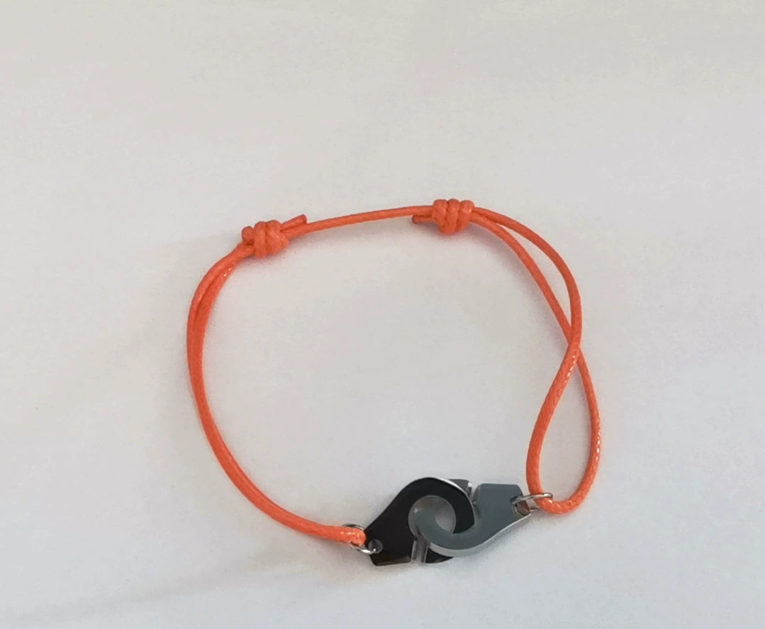 Colorful Braided Waxed Rope Handcuff Bracelet