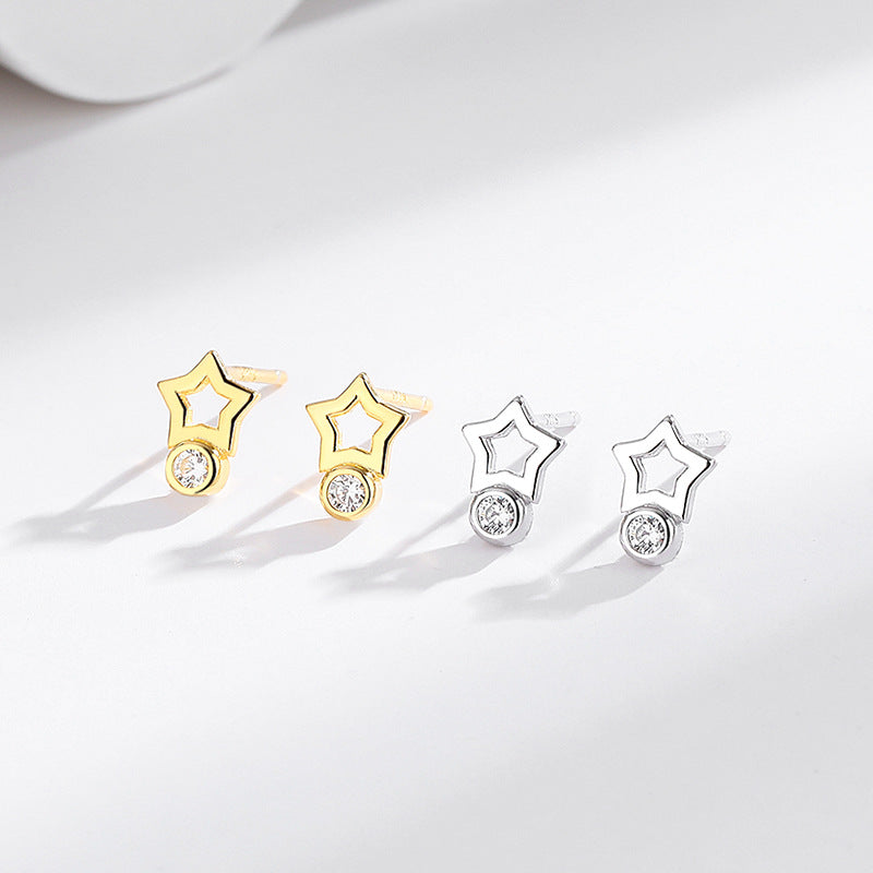 New s925 Sterling Silver Star Earrings