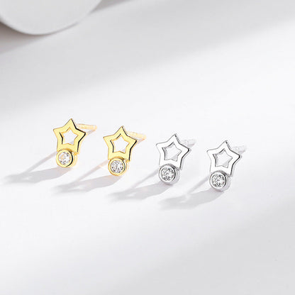 New s925 Sterling Silver Star Earrings
