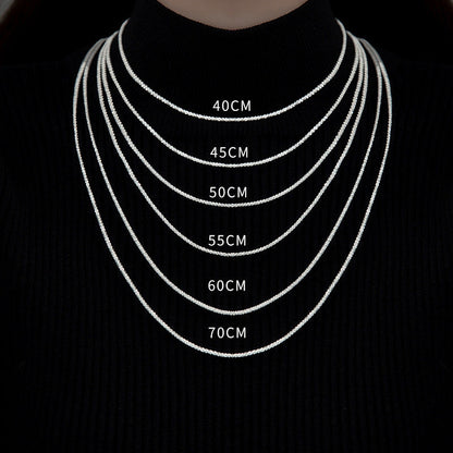 S925 Silver Shimmering Necklace for Men and Women