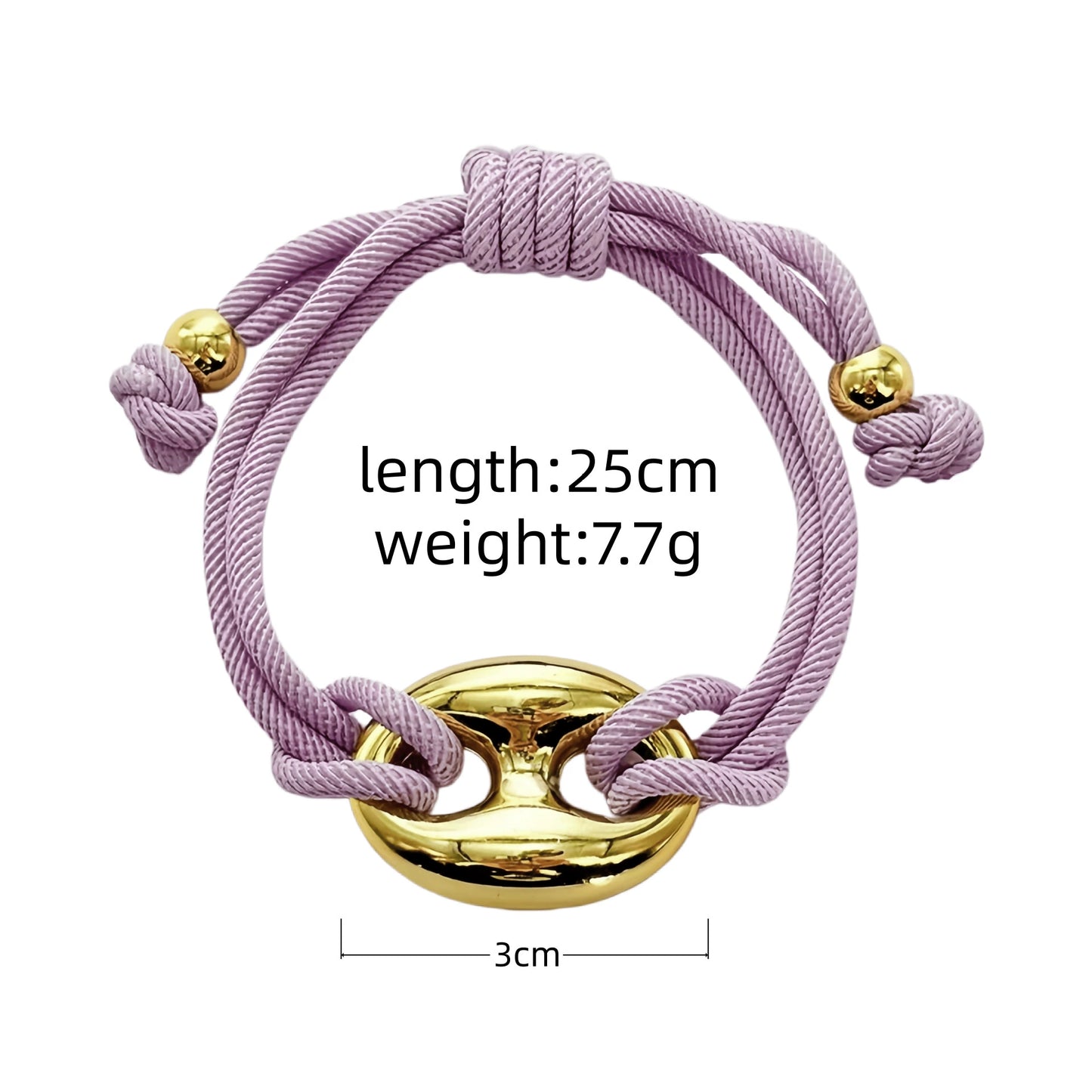 Multicolor "Pig Nose" Oval Braided Cord Bracelet
