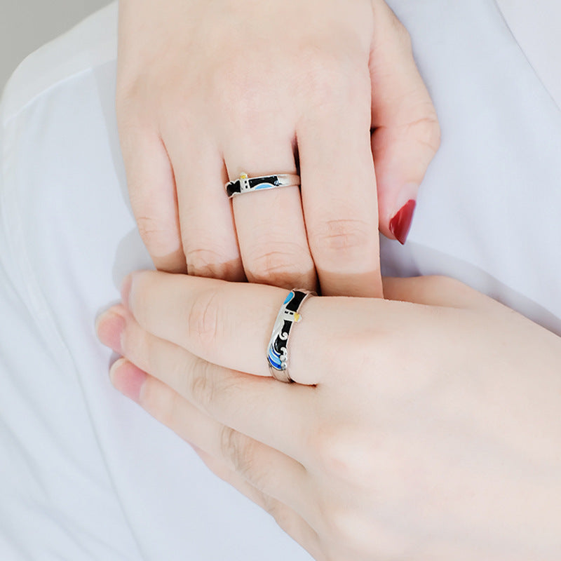 Lovers' Rings S925 Silver Couple Rings for Men and Women Wedding Rings