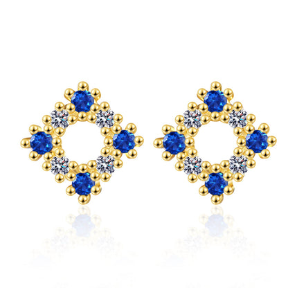 s925 sterling silver square earrings women