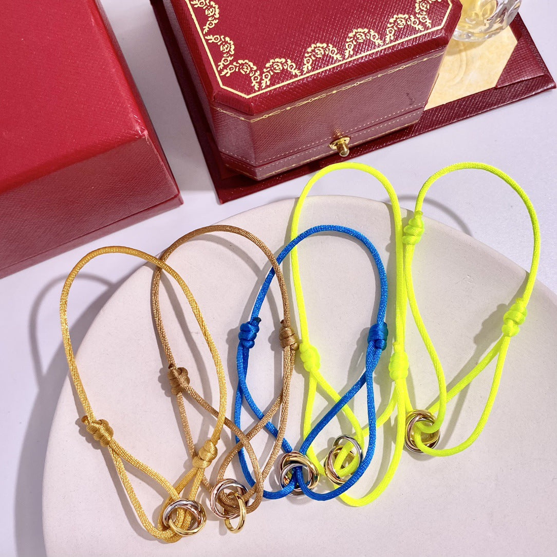 Three-ring circular lucky braided bracelet