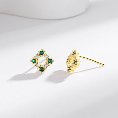 s925 sterling silver square earrings women