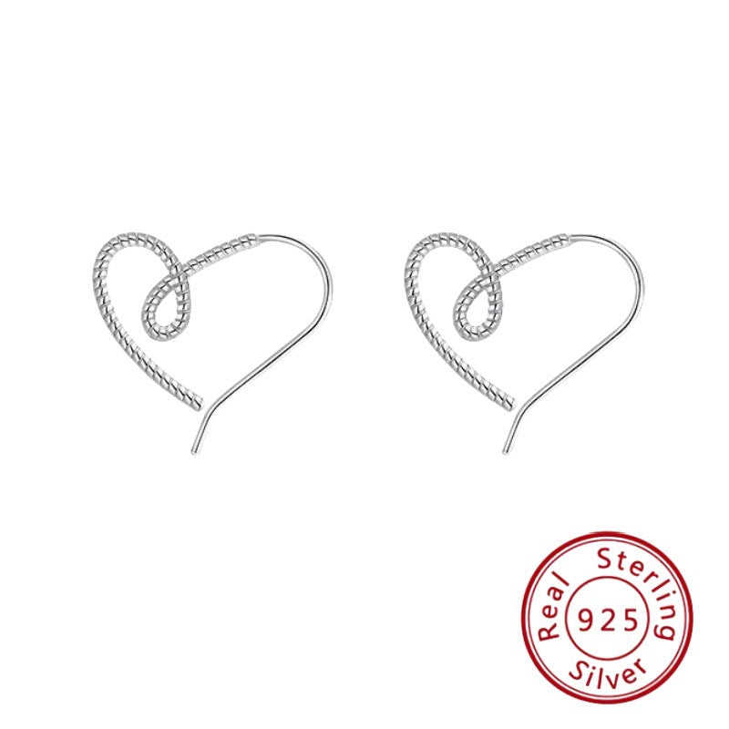 s925 sterling silver geometric heart earrings