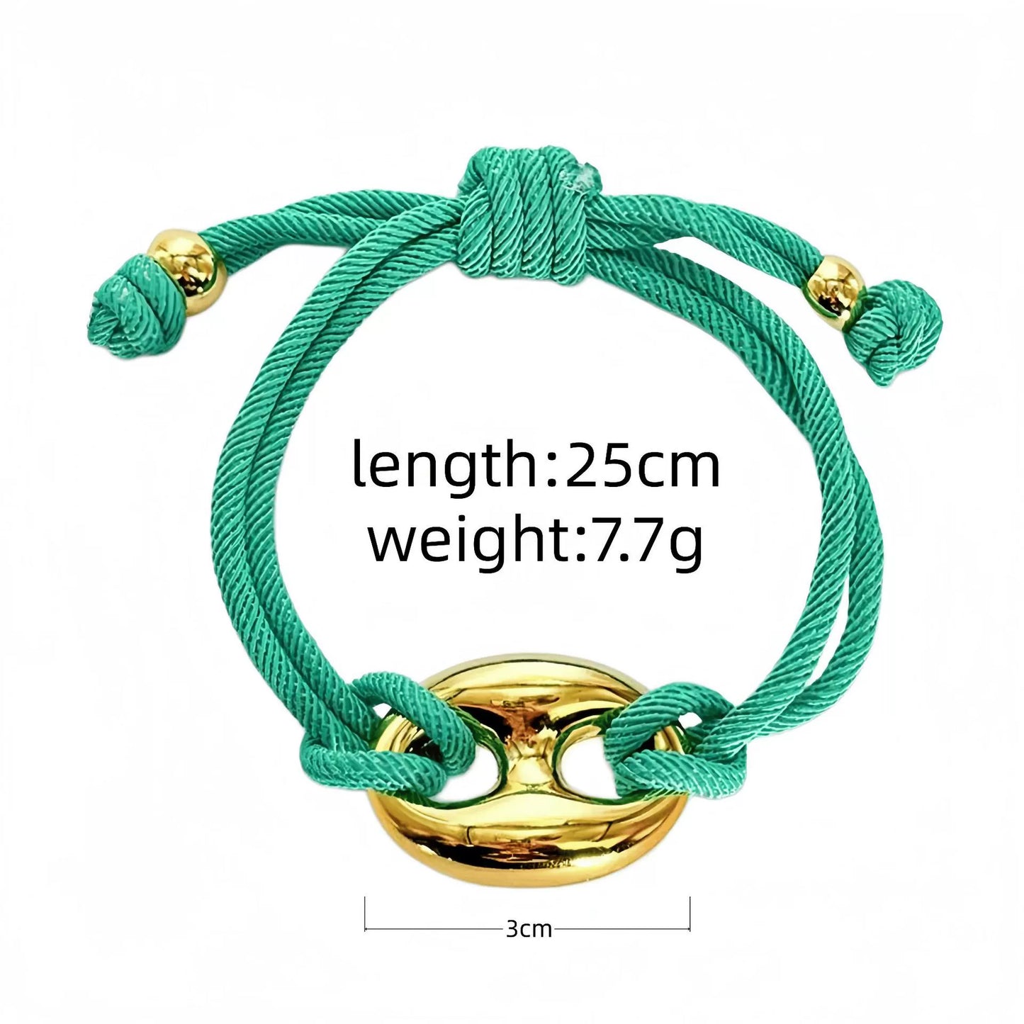 Multicolor "Pig Nose" Oval Braided Cord Bracelet