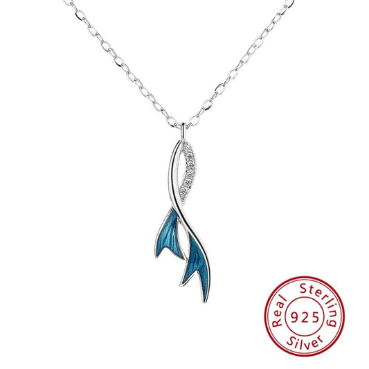 925 Sterling Silver Mermaid Tail Necklace - Ocean Dream Pendant