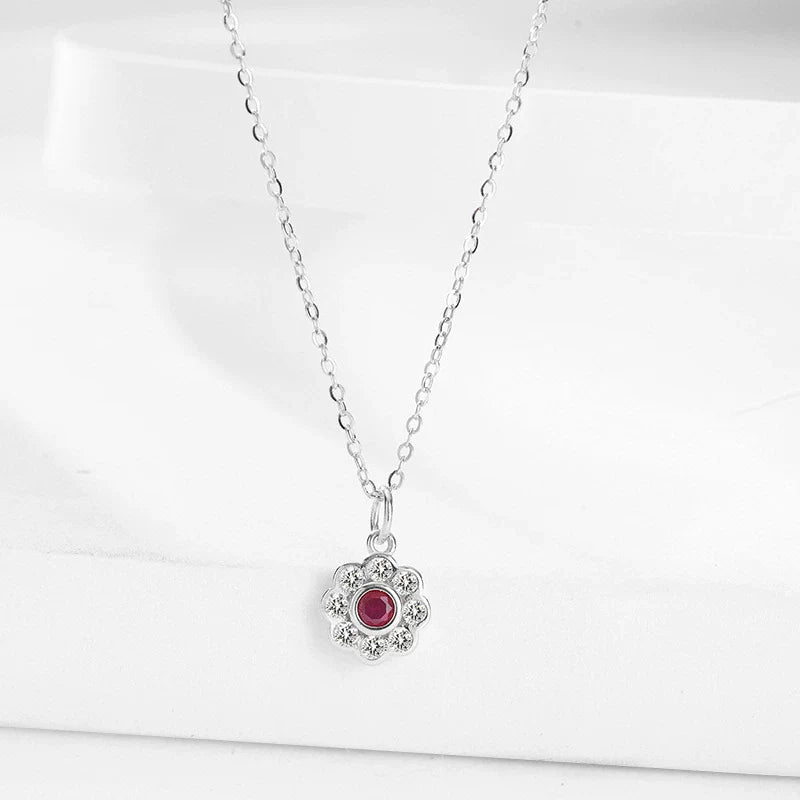 s925 sterling silver flower earrings set with diamond clavicle necklace