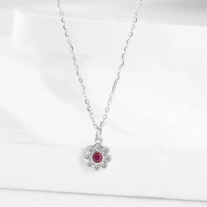 s925 sterling silver flower earrings set with diamond clavicle necklace