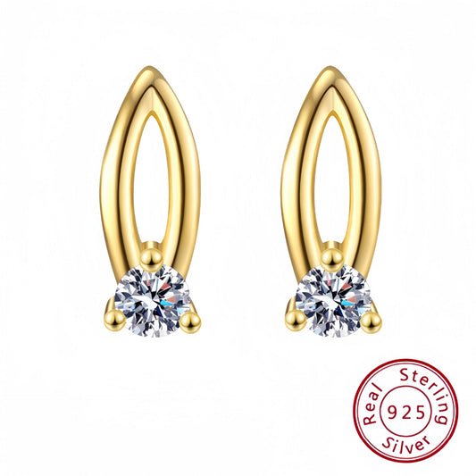 s925 sterling silver oval earrings