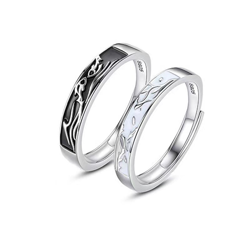 s925 Sterling Silver Couple Ring - Open Ring for Men and Women