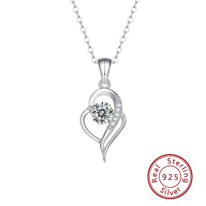 S925 Heartstring Moissanite Pendant Silver Necklace