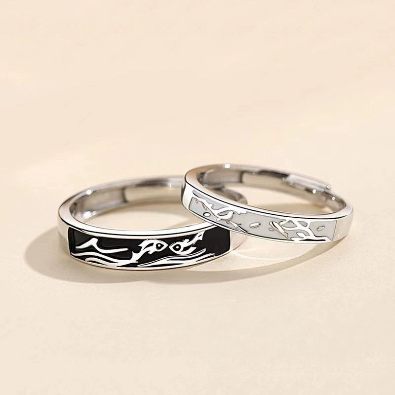 s925 Sterling Silver Couple Ring - Open Ring for Men and Women