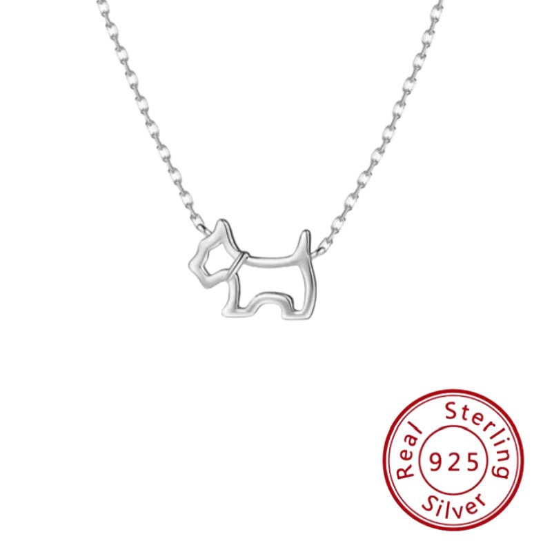 S925 Sterling Silver Cute Puppy Necklace - Adorable Pet Jewelry