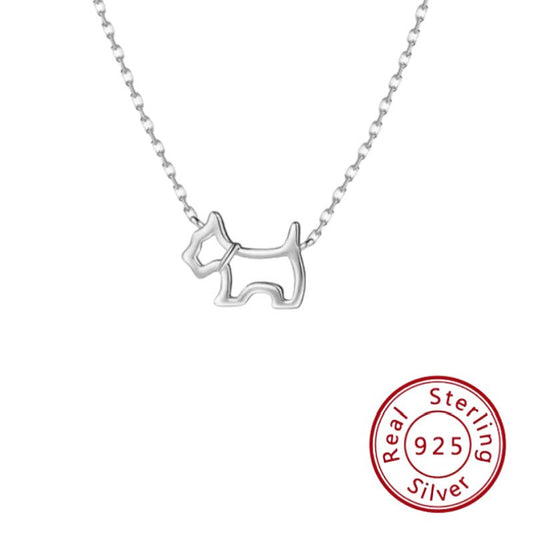 S925 Sterling Silver Cute Puppy Necklace - Adorable Pet Jewelry