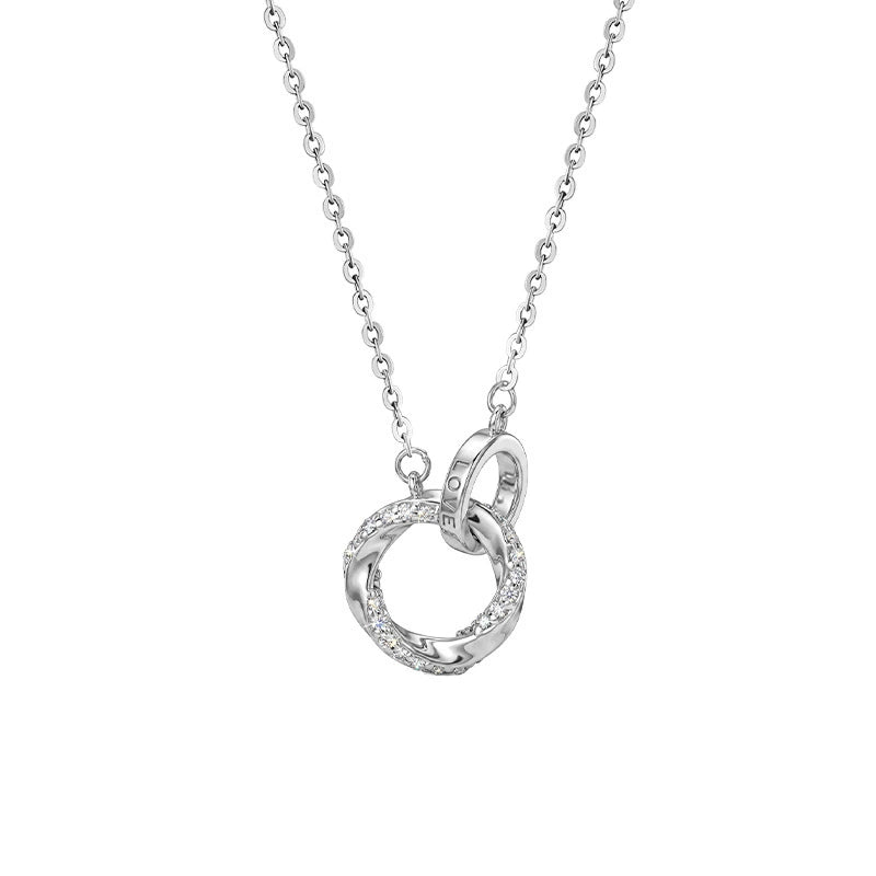 Interlocked Double Ring LOVE Necklace