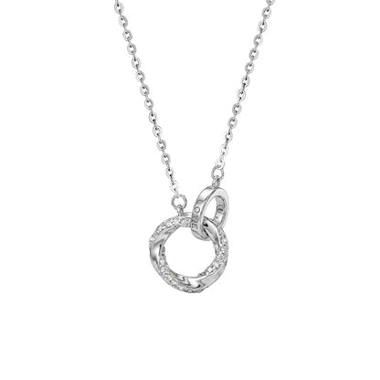 Interlocked Double Ring LOVE Necklace