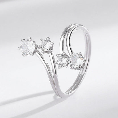 s925 Zircon Open Ring - Retro Personality Ring