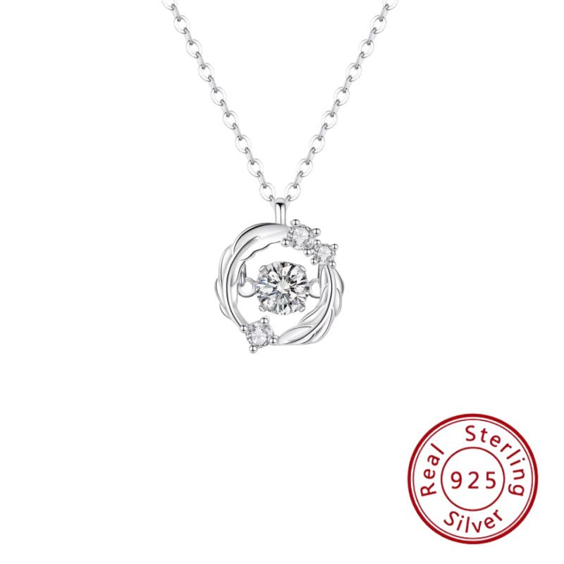 S925 Sterling Silver Feather Pendant Necklace