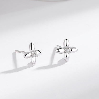 S925 Sterling Silver Flower Earrings