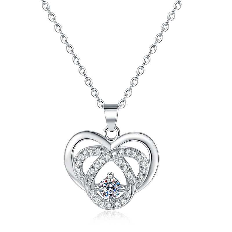 s925 Diamond Necklace for Women - Eternal Love with Diamonds