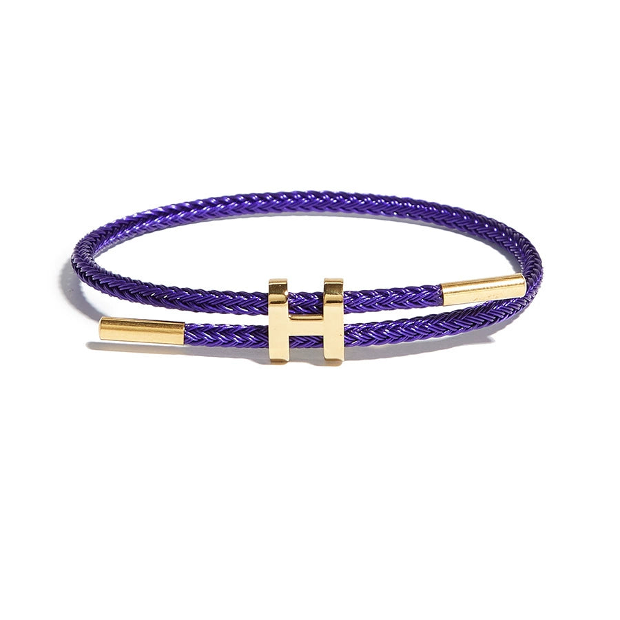 Titanium Steel H-Clasp Waterproof Braided Bracelet