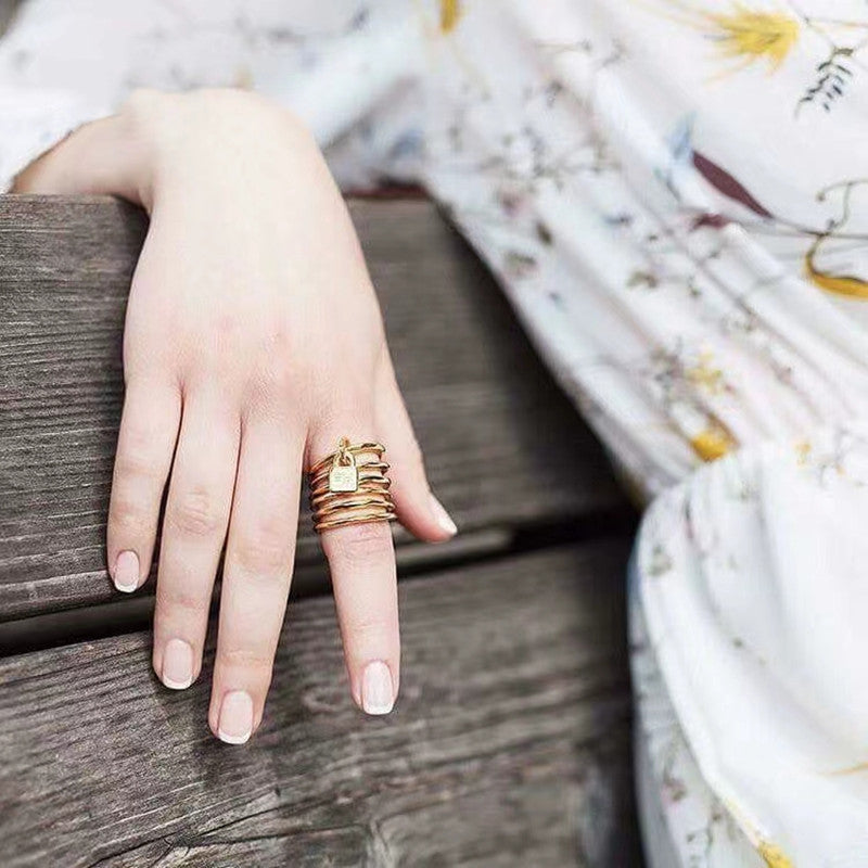 UNOde50 Six-Ring Pendant Ring, Stackable and Detachable