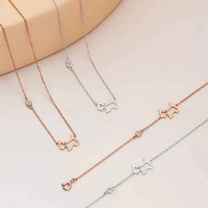 S925 Sterling Silver Cute Puppy Necklace - Adorable Pet Jewelry