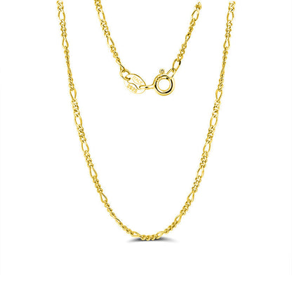 S925 DIY Silver Necklace Figaro Chain Stacking Men's Women's