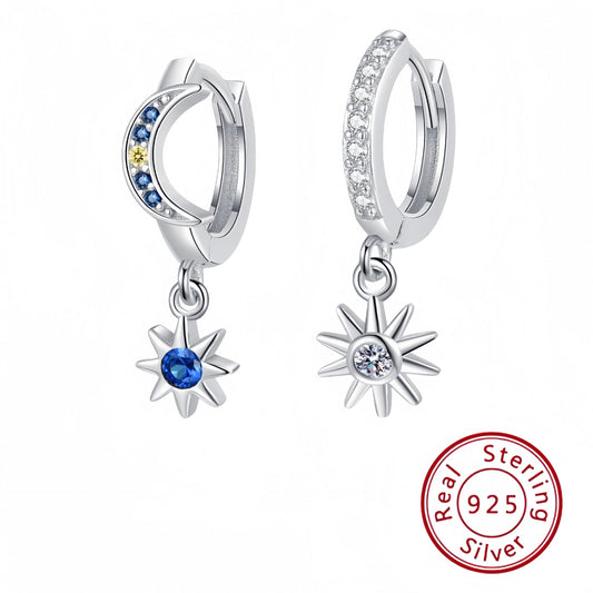 s925 sterling silver starburst pendant Diamond earrings