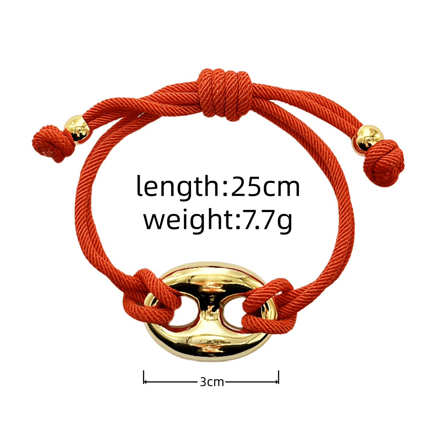 Multicolor "Pig Nose" Oval Braided Cord Bracelet