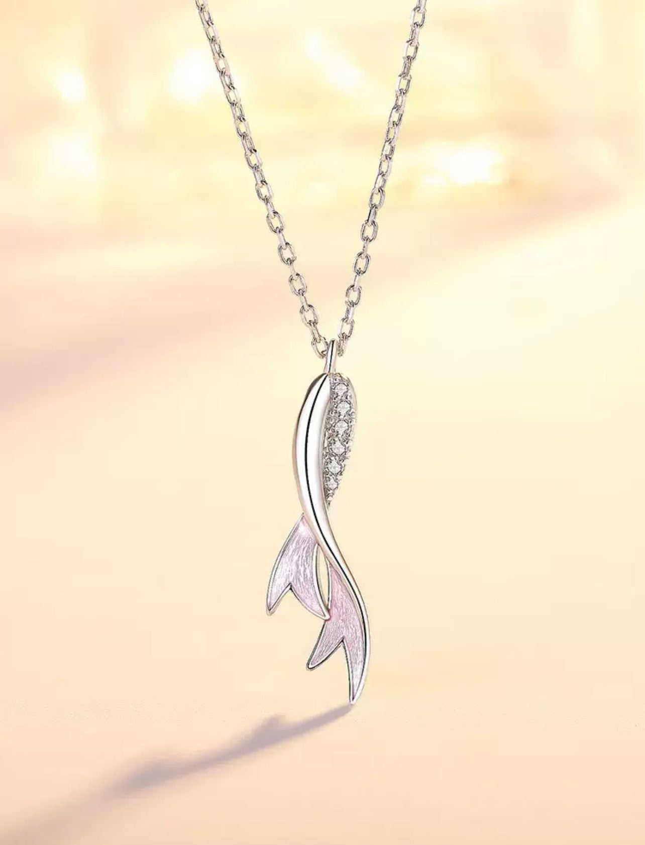 925 Sterling Silver Mermaid Tail Necklace - Ocean Dream Pendant