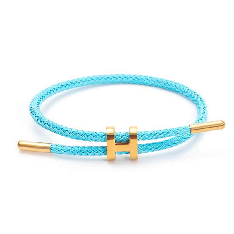 Titanium Steel H-Clasp Waterproof Braided Bracelet