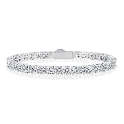 4mm Spring Clasp Zirconia Tennis Bracelet, Unisex Fashion Design
