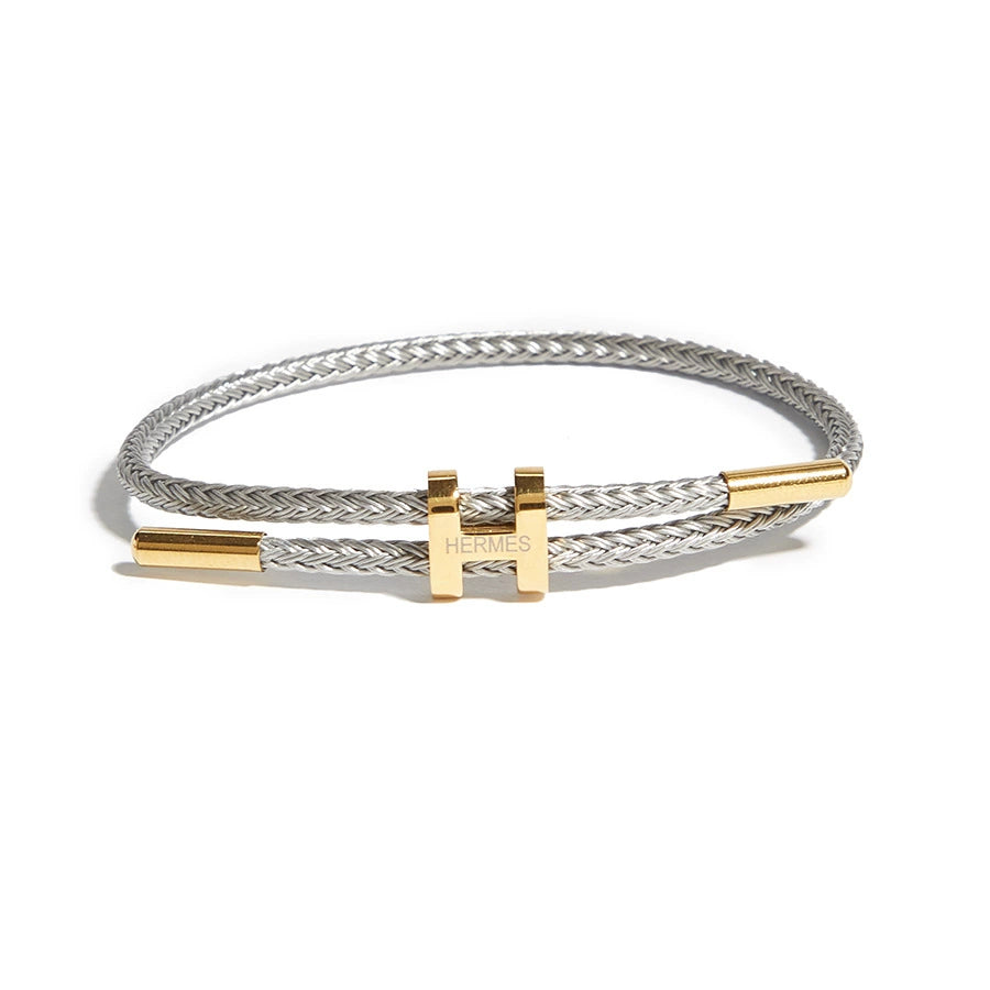 Titanium Steel H-Clasp Waterproof Braided Bracelet