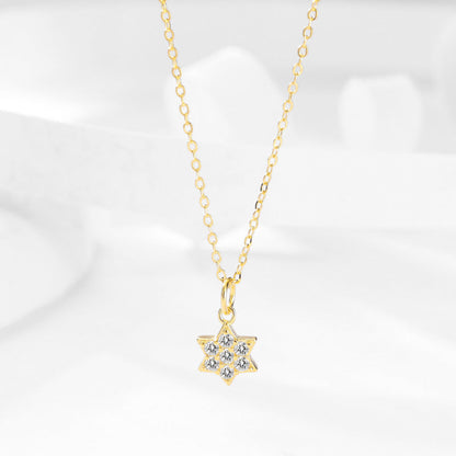 S925 Diamond Star Silver earrings Necklace Set