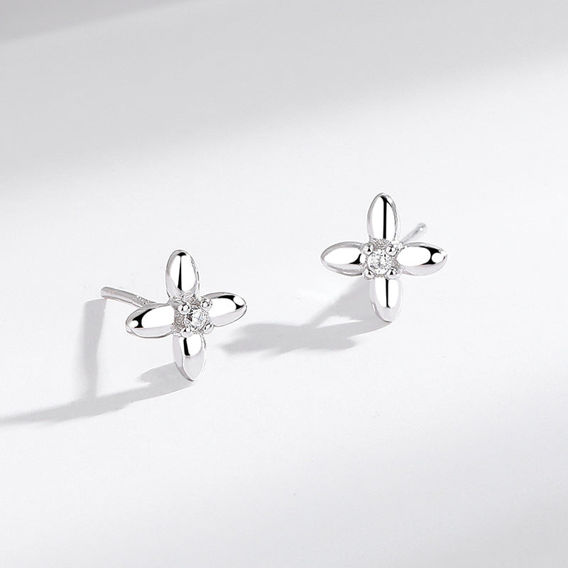 S925 Sterling Silver Flower Earrings