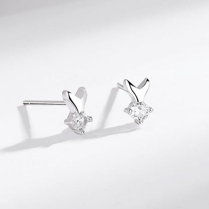 s925 silver fishtail diamond earrings