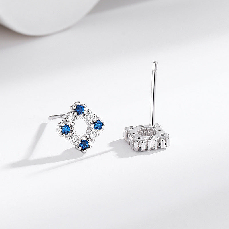 s925 sterling silver square earrings women