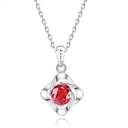 S925 Sterling Silver Four-Leaf Clover Necklace  Daily Commuting