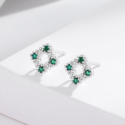 s925 sterling silver square earrings women