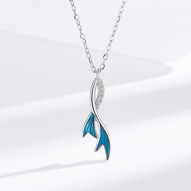 925 Sterling Silver Mermaid Tail Necklace - Ocean Dream Pendant