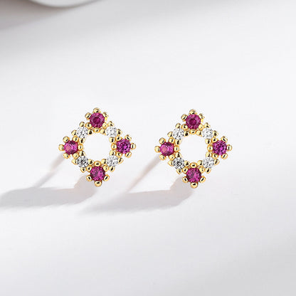 s925 sterling silver square earrings women