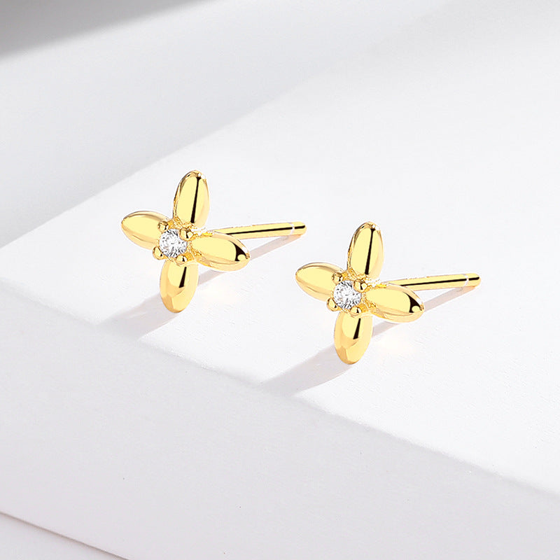 S925 Sterling Silver Flower Earrings