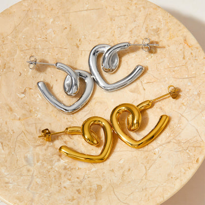 s925 sterling silver rotating heart earrings