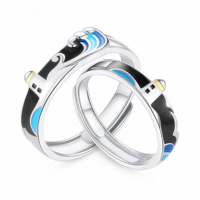 Lovers' Rings S925 Silver Couple Rings for Men and Women Wedding Rings